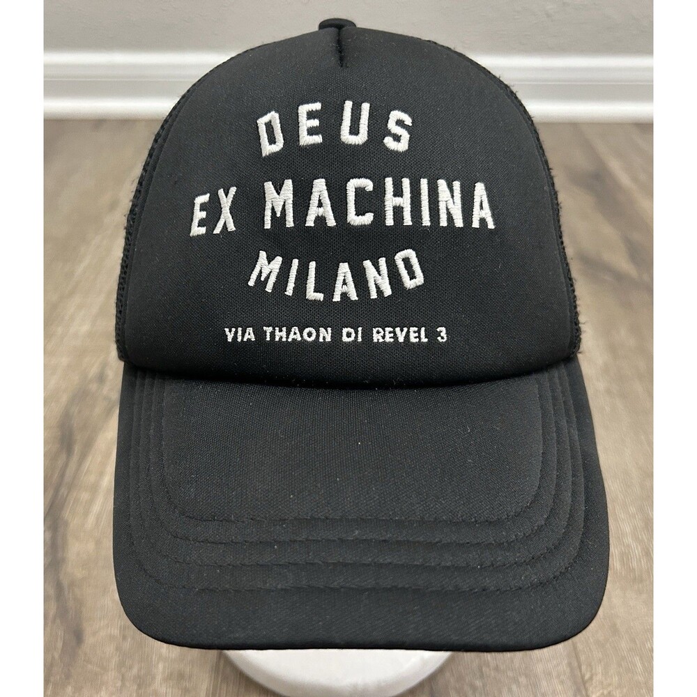 Deus Ex Machina Venice Milano Address Trucker Hat Cap Black